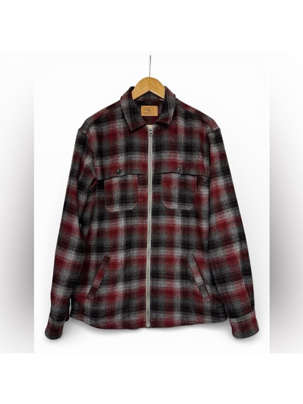 Red Head Ranch Plaid Flannel Shacket Workwear Jacket
